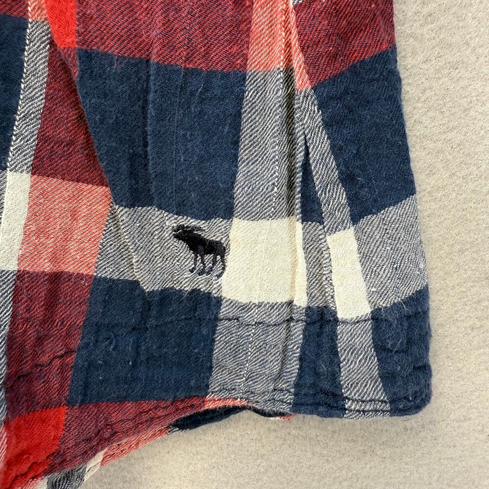 Abercrombie New York Tunic Women's XL Red Blue White Plaid 3/4 Sleeve Y2K - Picture 4 of 9